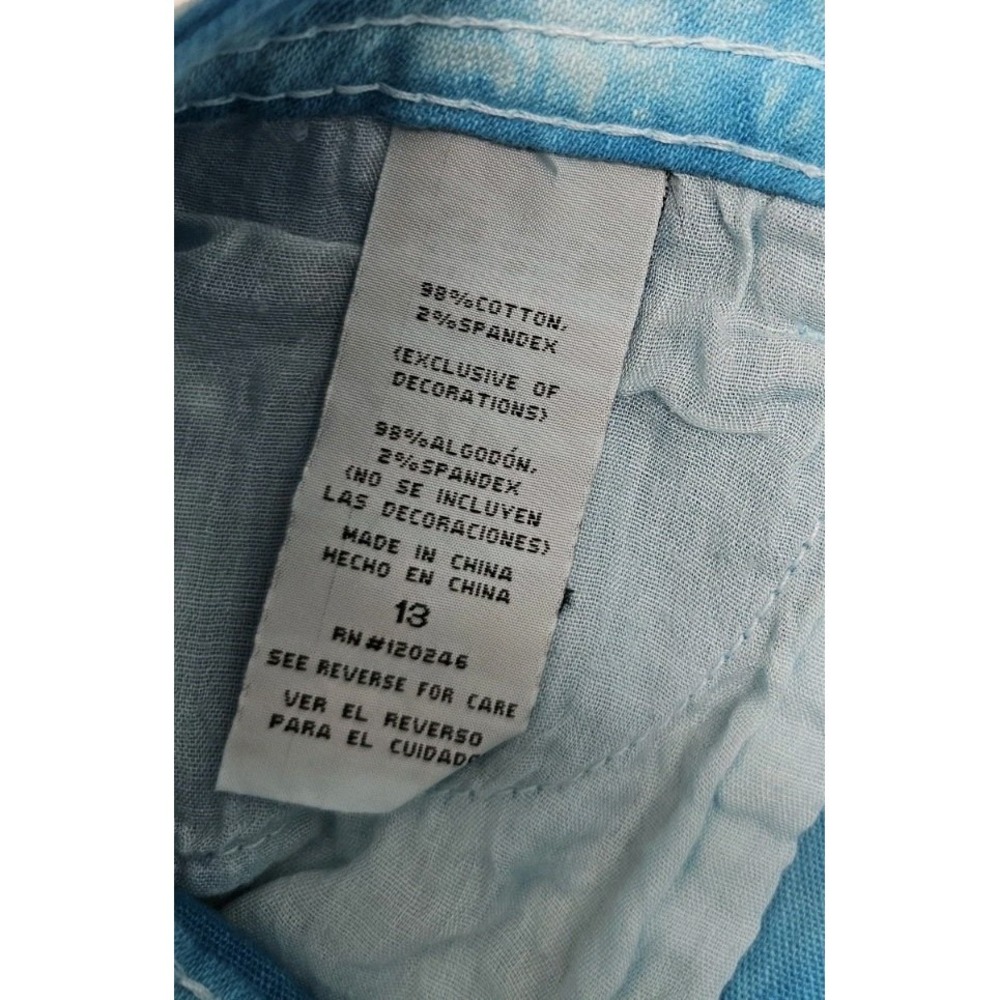 Truce Blue Tie Dye Denim Shorts - Picture 3 of 6